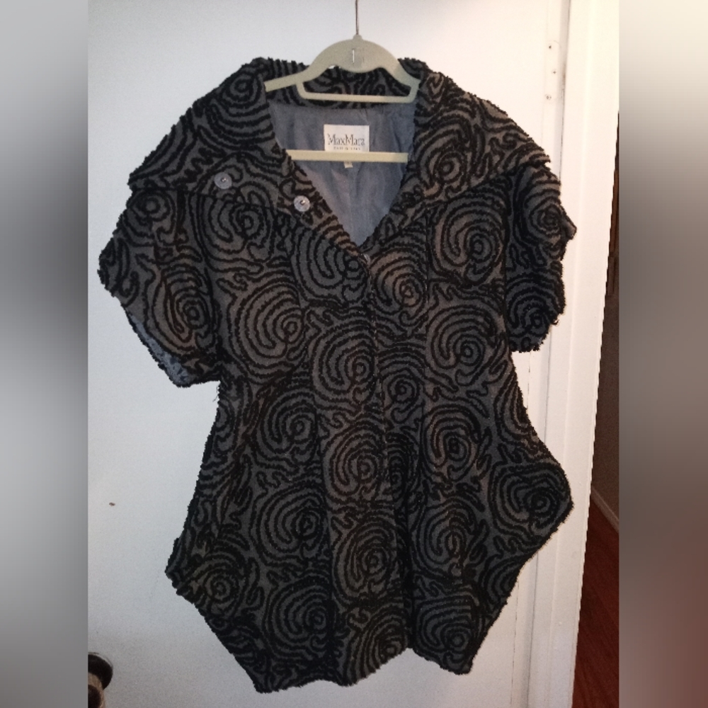 MaxMara black chenille cardigan